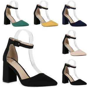 Damen Spitze Pumps Chunky High Heels Blockabsatz Party Schuhe 826011 Trendy Neu - Bild 1 von 44