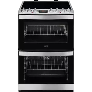 Freestanding 60cm Electric Cooker Double Oven Induction Hob AEG CIS6742ECM A1208 - Picture 1 of 7