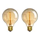 4 Pack of Vintage Edison G80 E26 Bulbs 40W Warm White Antique Style Light Bulbs