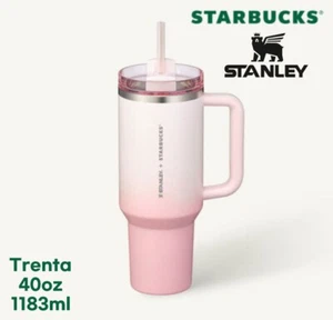 [LTD] STARBUCKS + STANLEY QUENCHER TUMBLER TRENTA PINK 40 OZ 1183 ML KOREA 2024 - Picture 1 of 4