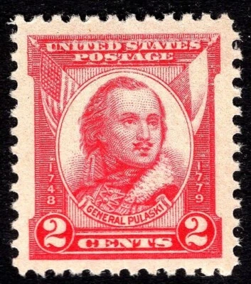 #690 SUPERB MNH OG-2c GENERAL PULASKI-JUMBO GEM STAMP!! (REM #690-6) - Image 1 of 2