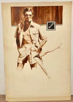 ЗНАМЕНИТЫЙ BARR винтажный 70-х мужской моды иллюстрации искусства beefcake гей интерес - Изображение 1 из 4