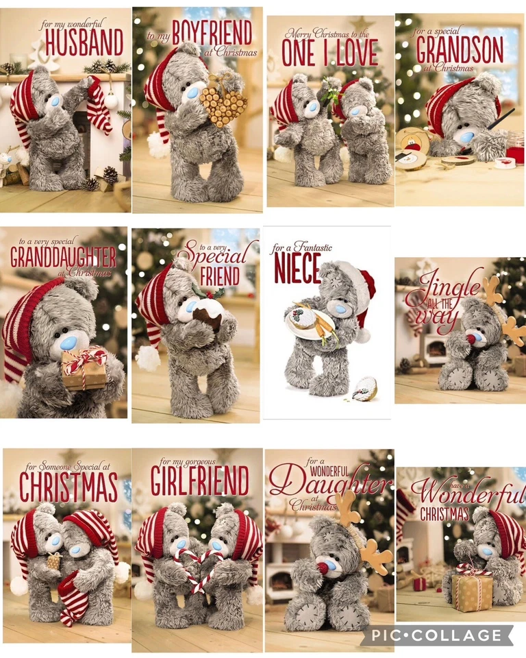 ME-TO-YOU Me To You 3D Christmas Cards Holographic Card Various Designs Mum Dad Son etc