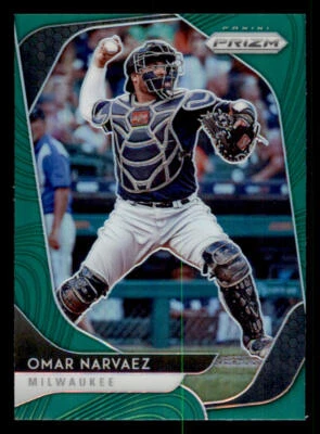 2020 Panini Prizm Prizms Green #118 Omar Narvaez - Image 1 of 2
