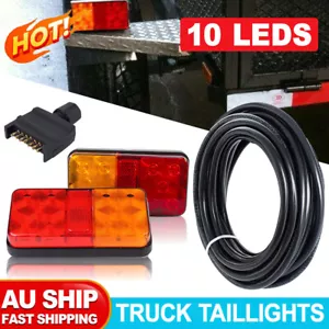LED Trailer Lights Kit Tail Lights Submersible 5 Core Wiring Plug Caravan Boat - Picture 1 of 10