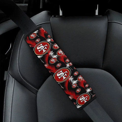 2pcs San Francisco 49ers Car Seat Belt Pad Hawaii Print The Shoulder Pad Cover Cover