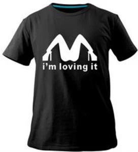 T-Shirt i'm loving it Gag Scherz Schwarz McDonalds Gag Beine - Picture 1 of 2