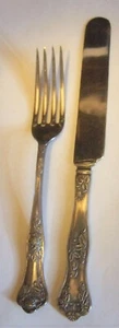 Silverplate Knife Fork Utensils For Children Estate Heirloom - Picture 1 of 7