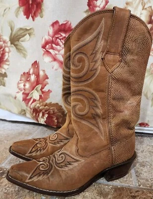 Женские сапоги Durango размер 6 М коричневые желтовато-коричневые кожа ковбойские вестерн 12 дюймов  - Изображение 1 из 4