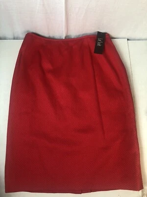 Falda para mujer marca Le Suit forrada con cremallera poliéster roja talla 12 Foto 1 de 4