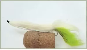 White & Lime Weed Fly, Snake Zonker Forellenfliegen Gr. 10 Heckhaken Menge wählbar - Bild 1 von 1