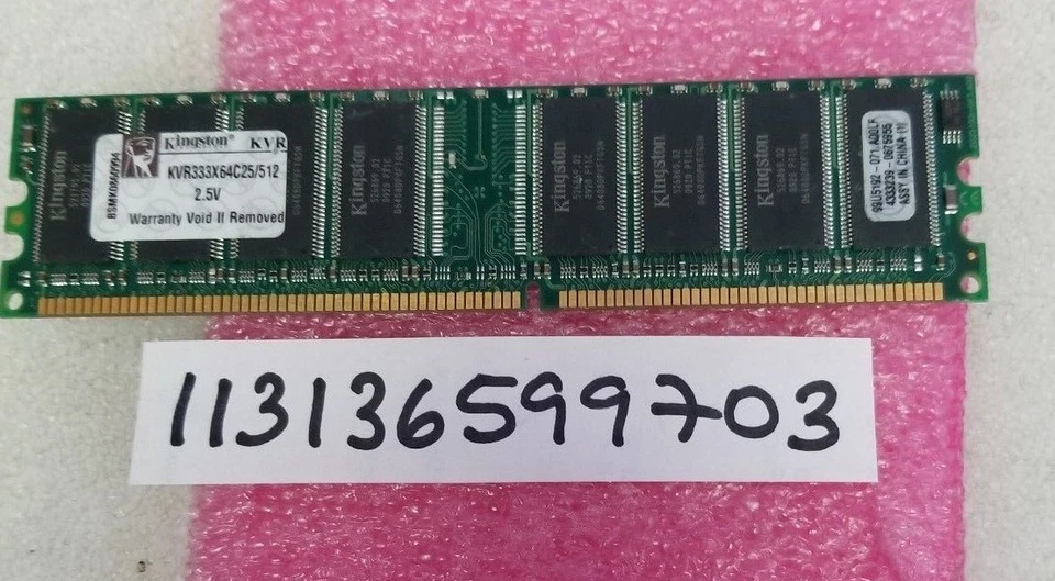 512MB PC 2700 DDR 333 PC2700 DDR333 184PIN NON-ECC SINGLE RANK 1RX8 64X8 PC RAM  - Image 1 of 1