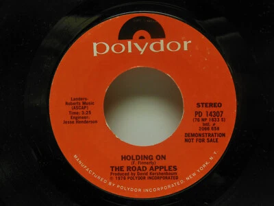 PROMO! The Road Apples: Holding On / Stereo/Mono. 45 RPM VG+.  - Image 1 of 2