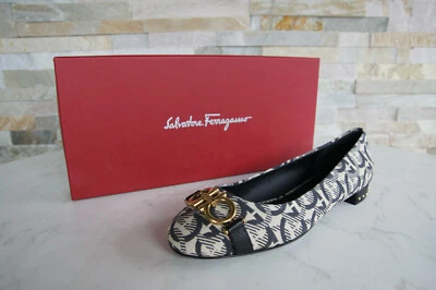 Salvatore Ferragamo 5,5 36 Bailarinas Mocasines Zapatos Garda Nuevo Antiguo - Imagen 1 de 4