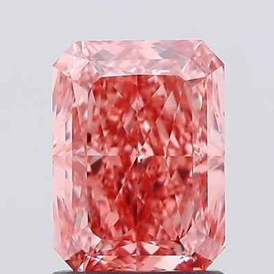1.50 Ct Fancy Vivid Pink Color VS1 RADIANT IGI Certified Lab Grown CVD Diamond - Image 1 of 4