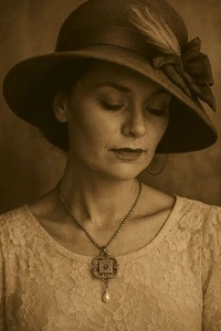 Vintage Ben-Amun Flower Pendant – Blacklight Glow - Picture 1 of 8