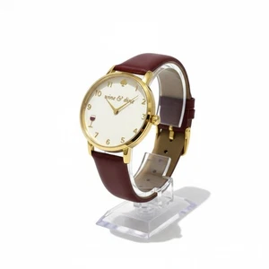 Kate Spade Metro Damenuhr cremefarbenes Zifferblatt merlot Lederarmband KSW1188 Box - Bild 1 von 13