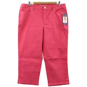 Gloria Vanderbilt Jordyn Embroidered Capri, size 14, Coral Punch - Picture 1 of 4