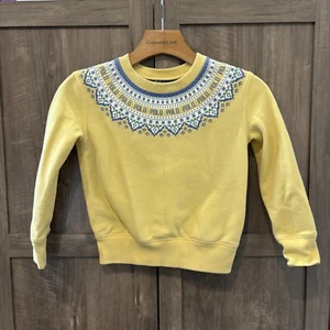 Polo Ralph Lauren Sweatshirt Girls Size 7 Yellow Fair Isle - Picture 1 of 11