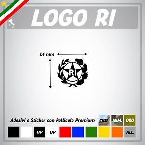 adesivo targa auto ri repubblica italia epoca bollino stella logo timbro stemma
