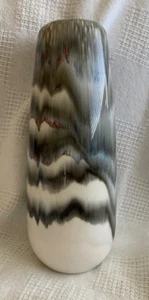 Jarrón abstracto pintado a mano vintage de cerámica Seyei Nagoya Japón mediados de siglo - Imagen 1 de 7