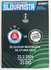 Programm Slovan Bratislava - SK Sturm Graz - Conference League - 22.2.2024 UEFA