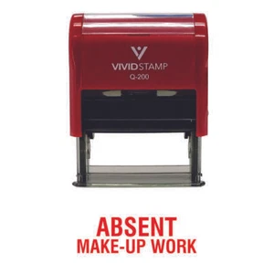 Absent Make-Up Work Teacher Self Inking Rubber Stamp - Picture 1 of 4