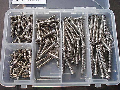 125pc GM #8 w/#6 phillips oval head stainless garnish moulding screws assortment - Image 1 of 4