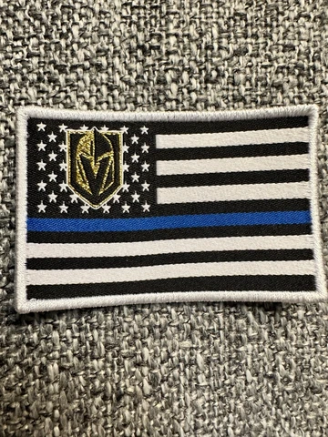 Thin Blue Line Flag Law Enforcement Patch with VGK Primary Logo Cover