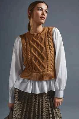 Por Anthropologie Suéter Chaleco y Blusa Top En Capas XS Color Miel NUEVO nuevo con etiquetas Foto 1 de 4