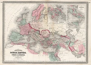 1870 Map Roman Empire in the Time of Christ his Apostles St. Paul Poster Print - Picture 1 of 5