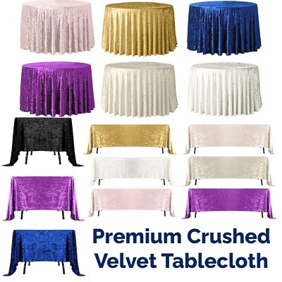 Velvet Table Cloth Soft Crushed Wedding Home Decoration Tableware Cover - Image 1 of 4