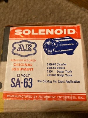 Nuevo de Lote Antiguo Solenoide de Arranque 1956-1960 Chrysler DeSoto, 1956 1960-1963 Dodge Truck  Foto 1 de 4