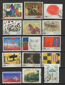 France Art tableaux vitrail & autres un lot de 46 timbres oblitérés /L4907 - Imagen 1 de 4