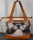 RARE Ardleigh Elliot Shih-Tzu Faithful Friends Dog Tote Handbag Purse 14"x11"x5"