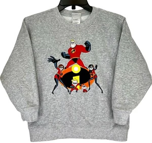 Vintage Y2K The Incredibles Movie Promo Youth Sweatshirt Size Medium 7/8 Gray - Picture 1 of 6