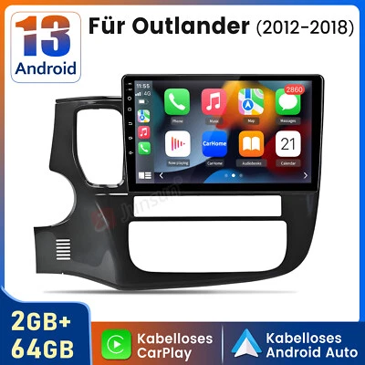 CarPlay Autoradio Für Mitsubishi Outlander III 2012-2018 Android 13 GPS Navi DSP - Bild 1 von 4