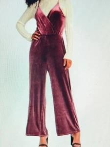 Wild Fable Women's Medium Velvet Jumpsuit Purple Plum NWT - Picture 1 of 6