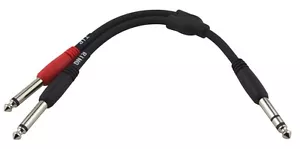 Soluciones Pig Hog - Cable Y de 6", Estéreo 1/4"(M)-Dual Mono 1/4"(M), PY-S214M - Imagen 1 de 1