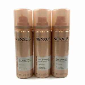 Nexxus Travel Size DRY SHAMPOO Refreshing Mist Unscented 3-Pack - 1.16 Oz Each