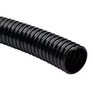 FLEXIBLE BLACK CORRUGATED █POND HOSE █ PUMP GARDEN PIPE FISH MARINE █ x2 CLIPS █ - Picture 1 of 6