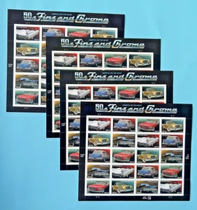 #4353-4357 | 50's Fins & Chrome Cars | 4 Sheets of 20 = 80 Stamps | 42¢ FV$33.60 - Picture 1 of 4