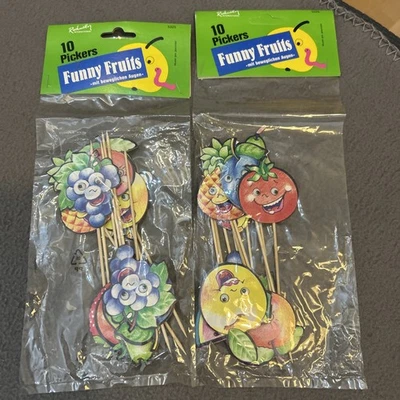 20 Stk Cocktailspieß Käsepicker Partypicker Fingerfood Deko Früchte Wackelaugen - Bild 1 von 4