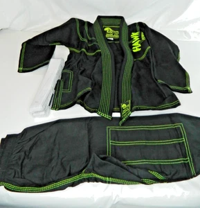Kids Hawk Sports Brazilian Jiu Jitsu Gi K0 Black Martial Arts Jacket Pants Belt - Picture 1 of 9