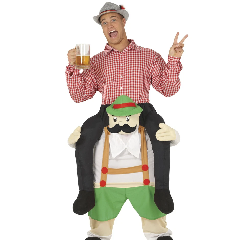 Adults Carry Me Bavarian Beer Guy Costume German Beer Oktoberfest Fancy Dress - Imagem 1 de 3