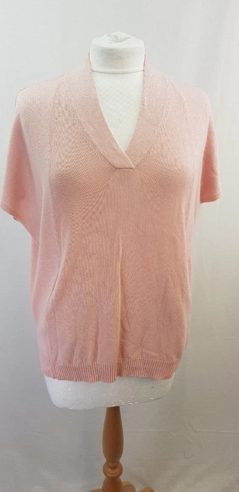 Neiman Marcus Pale Pink Silk Cashmere Short Sleeve Jumper Size S BNWT - Image 1 of 4