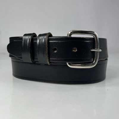 Cinturón de Trabajo Union Made Negro Genuino Grano Superior Cuero de Vaca - Hecho en EE. UU. - Hombres Talla 34 Foto 1 de 4