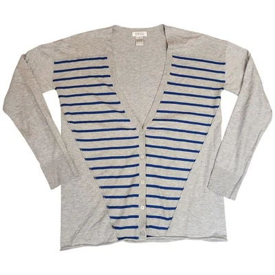 Женский легкий кардиган Barneys New York серый синий в полоску XL повседневный  - Изображение 1 из 4