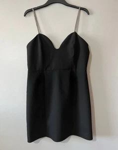 H&M Rhinestone Strap Mini Party Dress Uk 16 Size RRP£34 - Picture 1 of 15