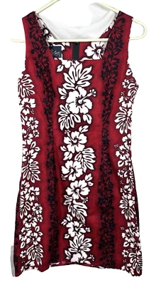 Vintage Royal Creations Hawaiian Floral Red Sleeveless Short Dress Size Medium - Image 1 of 4